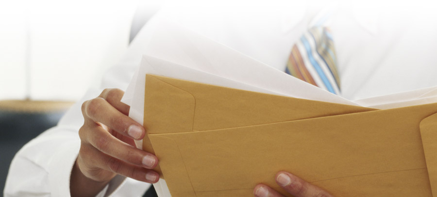 Man receiving mail