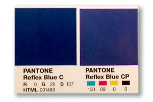 Reflex Blue Swatch v. Process