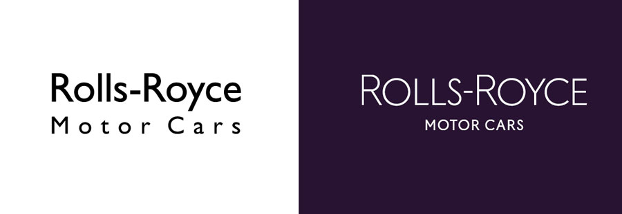 Rools Royce wordmark before and after