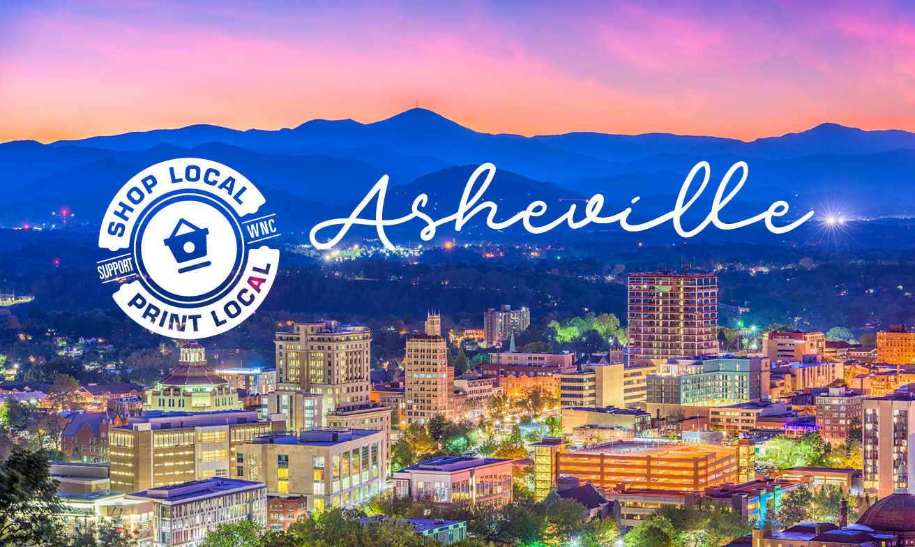 Mountains and skyline of Asheville NC